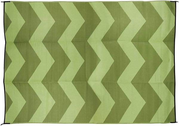 Camco 9' X 12'  Green Chevron Awning Leisure Mat 42859