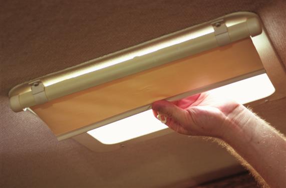 Camco 42913 14" x 14" Retractable Lights Out Vent Shade, Cream