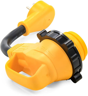 Camco 55636 15M/30F PowerGrip 12" Dogbone with 90 Degree Locking Adapters