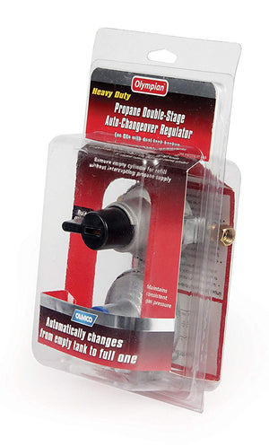 Camco Propane Double-Stage Auto-Changeover Regulator- For RVs with Dual Propane Tank Hookups, Maintains a Constant Gas Pressure With Auto Change From Empty to Full Tanks (59005) 