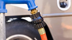 Camco 25ft RhinoFLEX Gray/Black Water Tank Clean Out Hose - Ideal For Flushing Black Water, Grey Water or Tote Tanks 5/8" Inside Diameter (Orange) (22990)