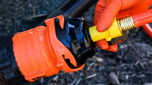 Camco 25ft RhinoFLEX Gray/Black Water Tank Clean Out Hose - Ideal For Flushing Black Water, Grey Water or Tote Tanks 5/8" Inside Diameter (Orange) (22990)