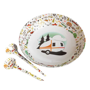 Camp Retro RV Multicolor Bowl & Servers Set CC-003