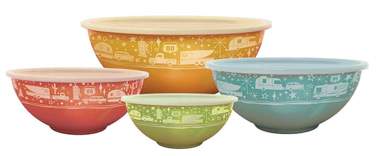 Camp Casual CC-006 Multicolor Nesting Bowls with Lids, Set of 4 