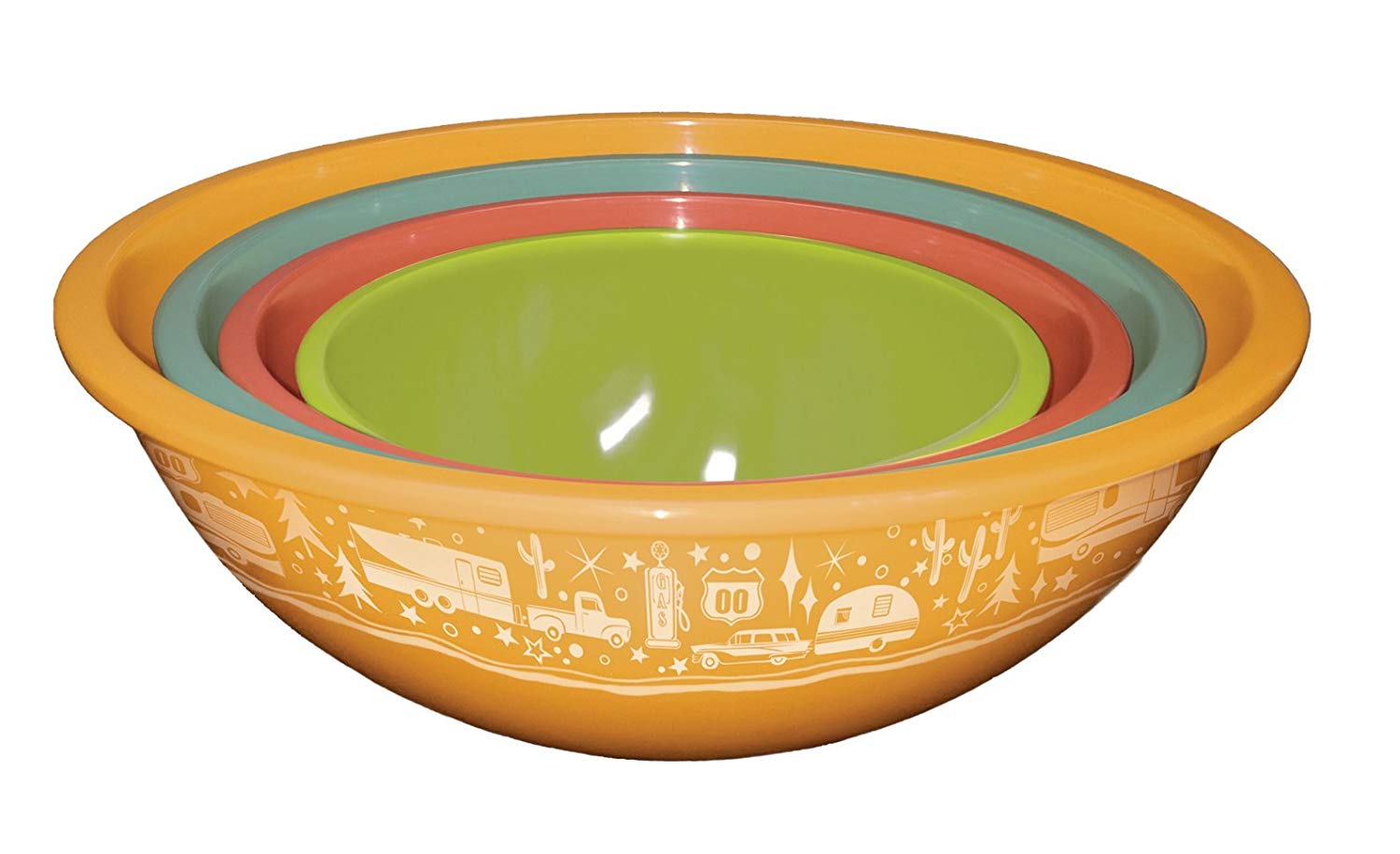 Camp Casual CC-006 Multicolor Nesting Bowls with Lids, Set of 4 