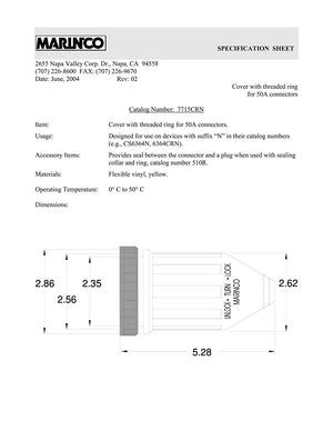 Marinco 50 Amp Connector Cover 7715CRN