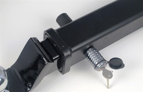 C.T Johnson RH2-XL Trailer Coupler Lock; Flush Lock Design; 1/2 Inch Pin Diameter Hitch Lock For 1-1/4 Inch x 1-1/4 Inch/ 2-1/8 Inch Span Class 2 Receiver; Black; Nickel Chrome Finish