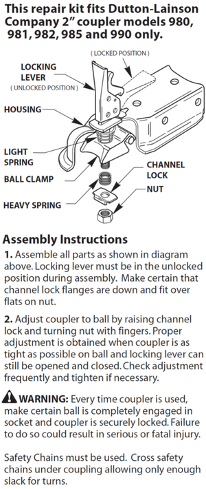 Dutton-lainson 13970 Coupler Repair Kits (dutton Lainson)