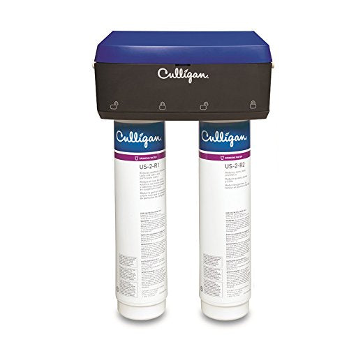 Culligan US-2 2-Stage Water Filtration System, 13.58" x 10.23" x 4.52", White 