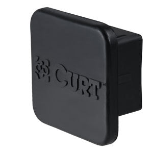 CURT 22272 Trailer Hitch Cover; Fits 2 Inch Receiver; With Curt Logo; Black; Rubber