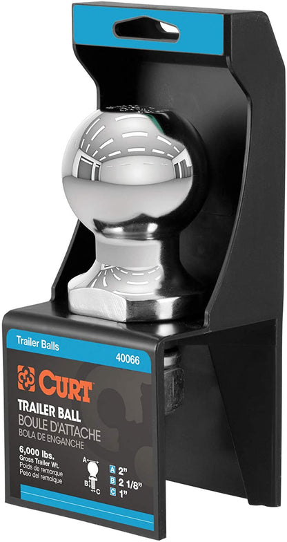 CURT 40066 Trailer Hitch Ball 2" x 1" x 2-1/8"