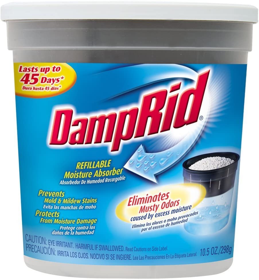 DampRid Refillable Moisture Absorber, Fragrance Free, 10.5-Ounce