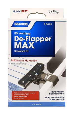 Camco Awning De-Flapper Max - Protects Your RV Awning From Costly Rips and Tears, Rust Resistant - 2 Pack (42251