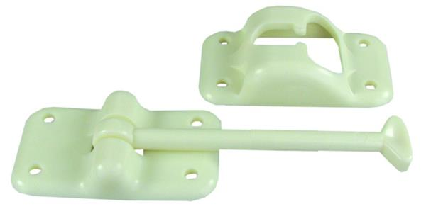 JR Products 10424 Plastic T-Style Door Holder - Colonial White, 3-1/2" 