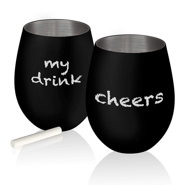 Fleming Sales 10336 Colton Stemless Wine Glass, Black - 17 oz 