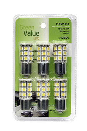 Ming's Mark Natural White 25010V LED Bulb 1156/1141 Base, 6 Pack