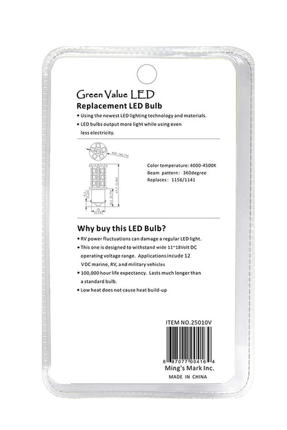 Ming's Mark Natural White 25010V LED Bulb 1156/1141 Base, 6 Pack