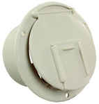 JR Products 370-1-A Colonial White Round Electric Cable Hatch with Back