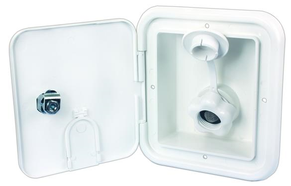 JR Products BGE12-P-A City Water Hatch with Key Lock, Polar White    Thetford 94226 City Water Hatch with Key Lock, Polar White