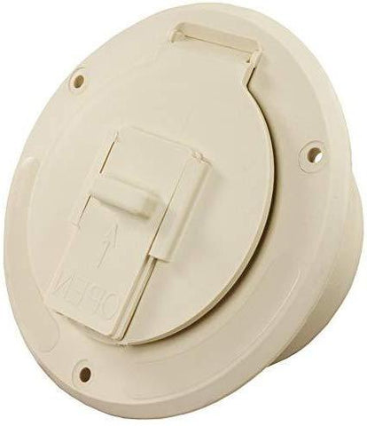 JR Products (S-23-14-A Colonial White Economy Round Electric Cable Hatch