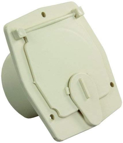 JR Products S-27-14-A Colonial White 30 Amp Square Electric Cable Hatch