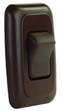 JR Products 12135 Brown Single SPST On-Off Switch with Bezel