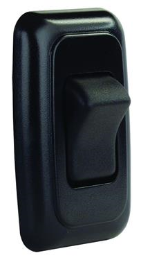 JR Products 12225 Black Single SPST On-Off Switch with Bezel