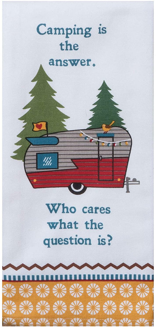 Kay Dee Designs S4145 Camping Is The Answer Cotton Tea Towel