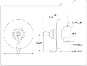 Kingston Brass 5-1/2" Vintage Volume Control, Brushed Nickel