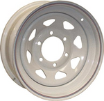 Loadstar Tire Rim 20522 15X6 Spk 5H 4.5 White with Stripes