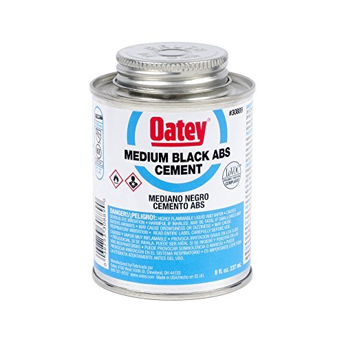 Oatey 7530889 Medium Black ABS Pipe Cement, 8 ounce