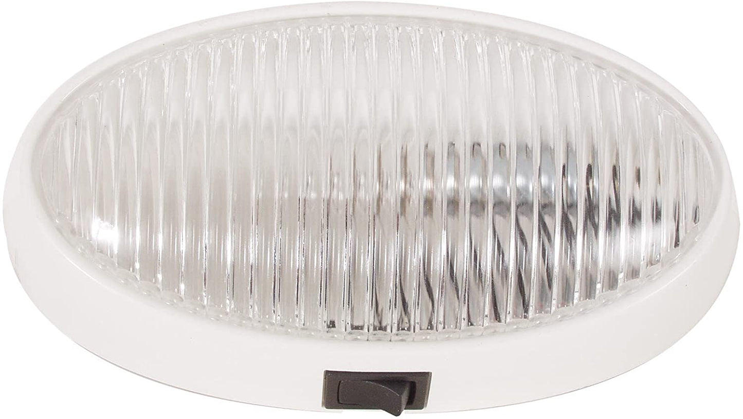 Optronics RVPL7CP Oval Porch Utility Lights with Switch, White