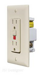 RV Designer S803, Dual GFCI Outlet with Cover Plate, Ivory