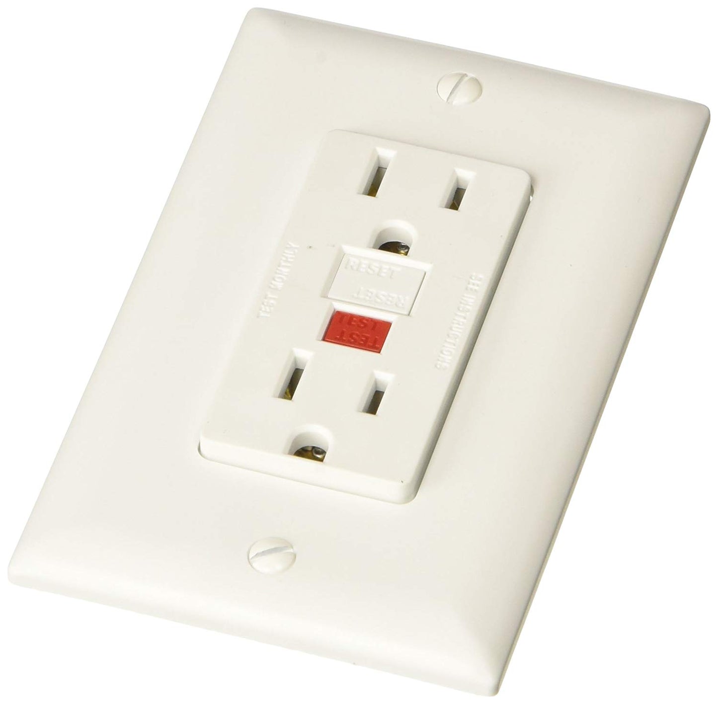 RV Designer S801, Dual GFCI Outlet with Cover Plate, White