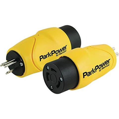 ParkPower by Marinco 15 Amp, 125V Straight-Blade Male Plug to 30 Amp, 125V Locking Female Side One-Piece Twist-Lock Adapter