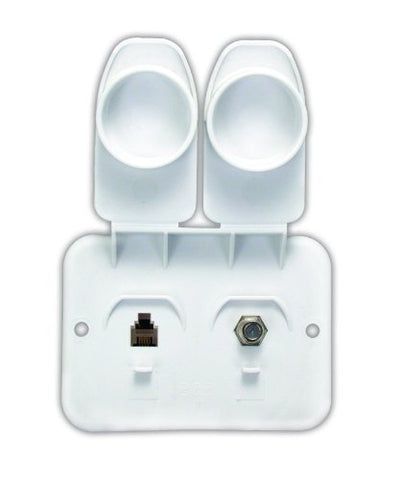 JR Products 543-A-2-A Polar White Phone/Cable Plate