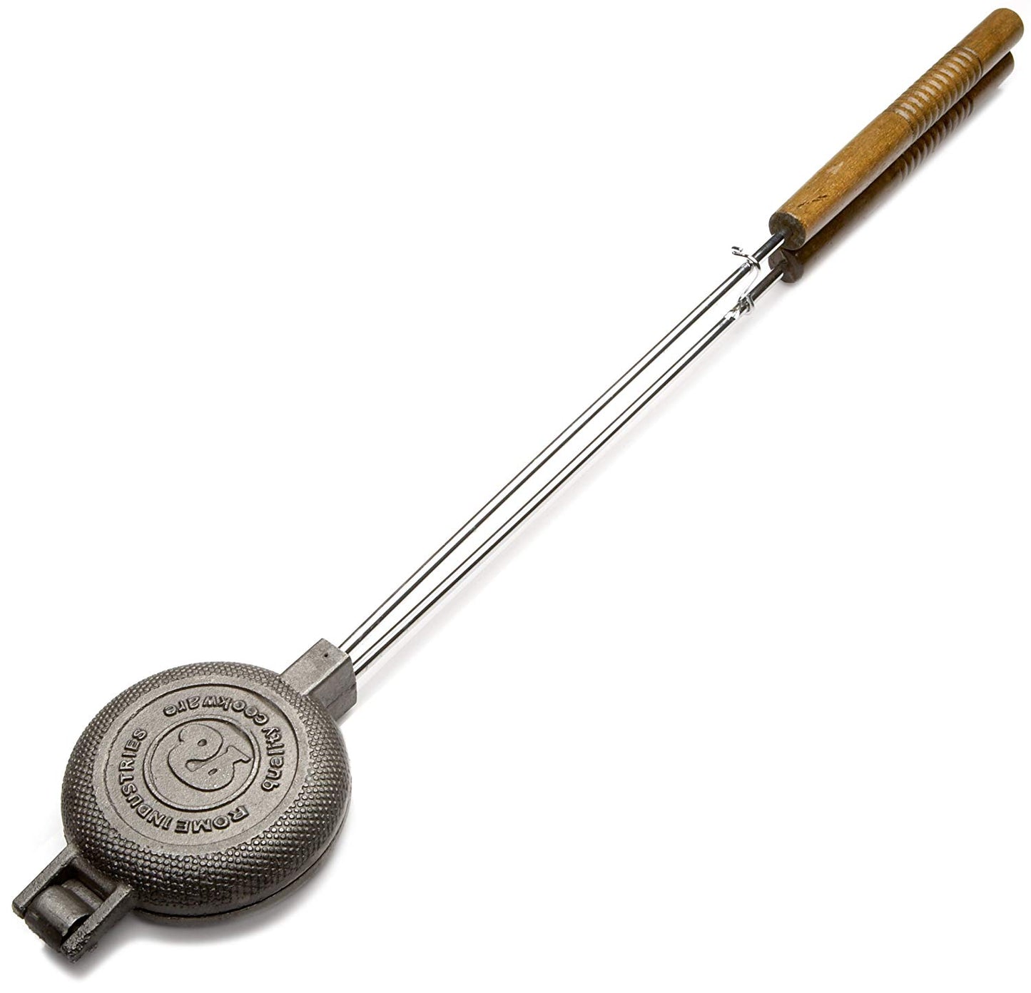 Rome's 1805 Round Pie Iron with Steel and Wood Handles