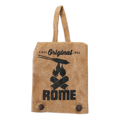 Rome Industry 1997 Campfire Cookware Storage Bag; Use To Cover The Head Of A Square Or Round Pie Iron; 7-1/2 Inch Length x 6 Inch Width; Metal Button Closure; Canvas; With Hanging Loop