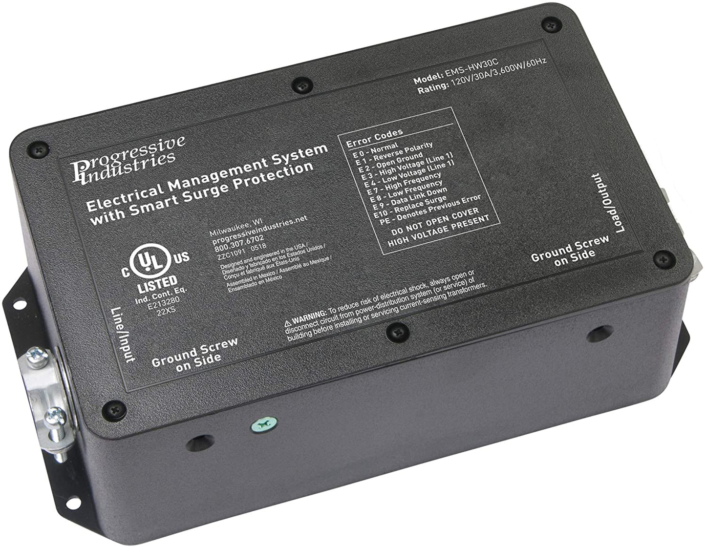 Progressive Industries EMS-HW30C Hardwired RV Surge & Electrical Protector, 30A w/Remote Display