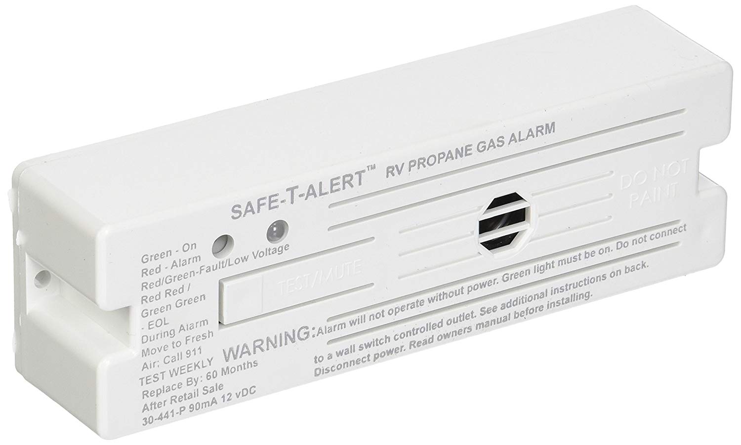 MTI Industries 30-441-P-WT Safe T Alert 30 Series Propane/LP Gas Alarm - Surface Mount, White