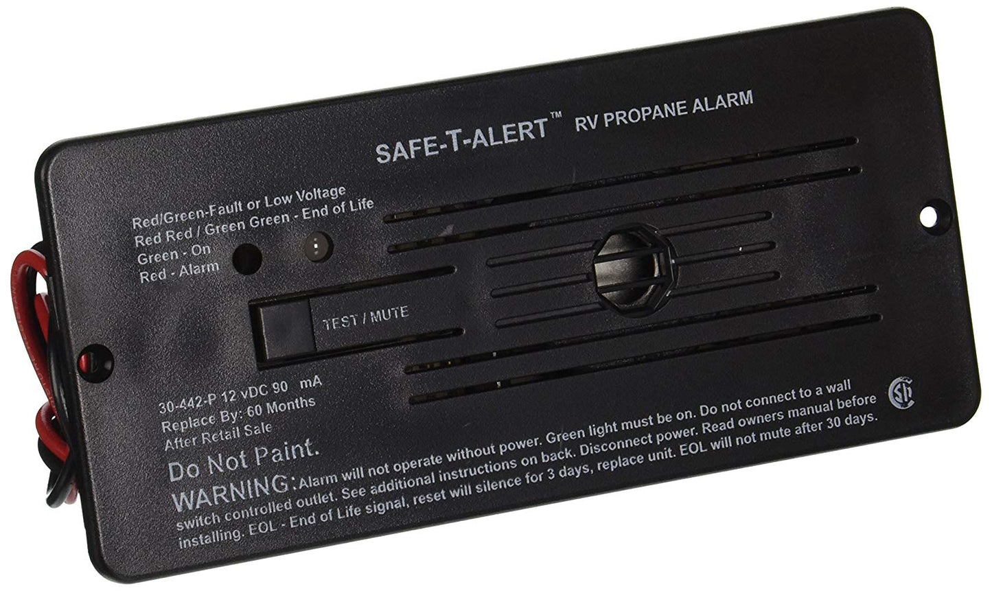 SAFE T ALERT 30-442-P-BL RV Trailer Classic Lp Gas Alarm Flush Mount Black