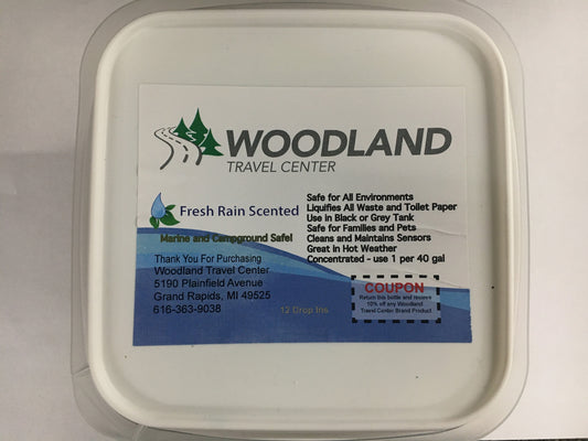 Woodland Black or Grey Holding Tank Treatment Pods, Fresh Rain Scent