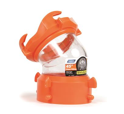 Camco RhinoFLEX Clear 45 Degree RV Sewer Hose Swivel Fitting- Allows You to See When Tank is Empty, Odor Protection; Durable and Secure Connection (39847) 