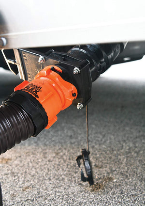 Camco 20' RhinoFLEX 20-Foot RV Sewer Hose Kit, Swivel Transparent Elbow with 4-in-1 Dump Station Fitting-Storage Caps Included 39741