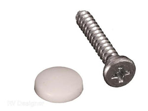 RV Designer H618 Dashboard Screw with Cover, White - Pack of 14