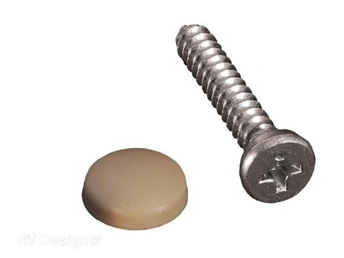 RV Designer H619 Dashboard Screw with Cover, Beige - Pack of 14