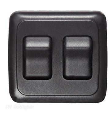 RV Designer S523 Multipurpose Switch, Black with Bezel Base