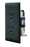 RV Designer S817, Self Contained Dual Outlet with Cover Plate, Black