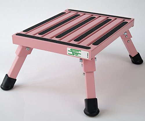 Safety Step S-07C-P RV Trailer Camper Steps & Ladders Reg. Folding Pink