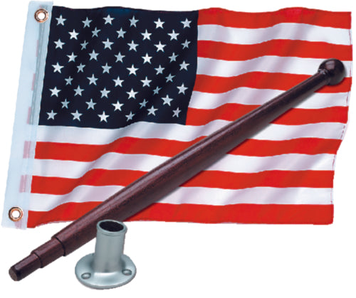 Seachoice 78191 Marine U.S. 12" x 18" Flag Kit With 18" Pole and 3/4" Socket